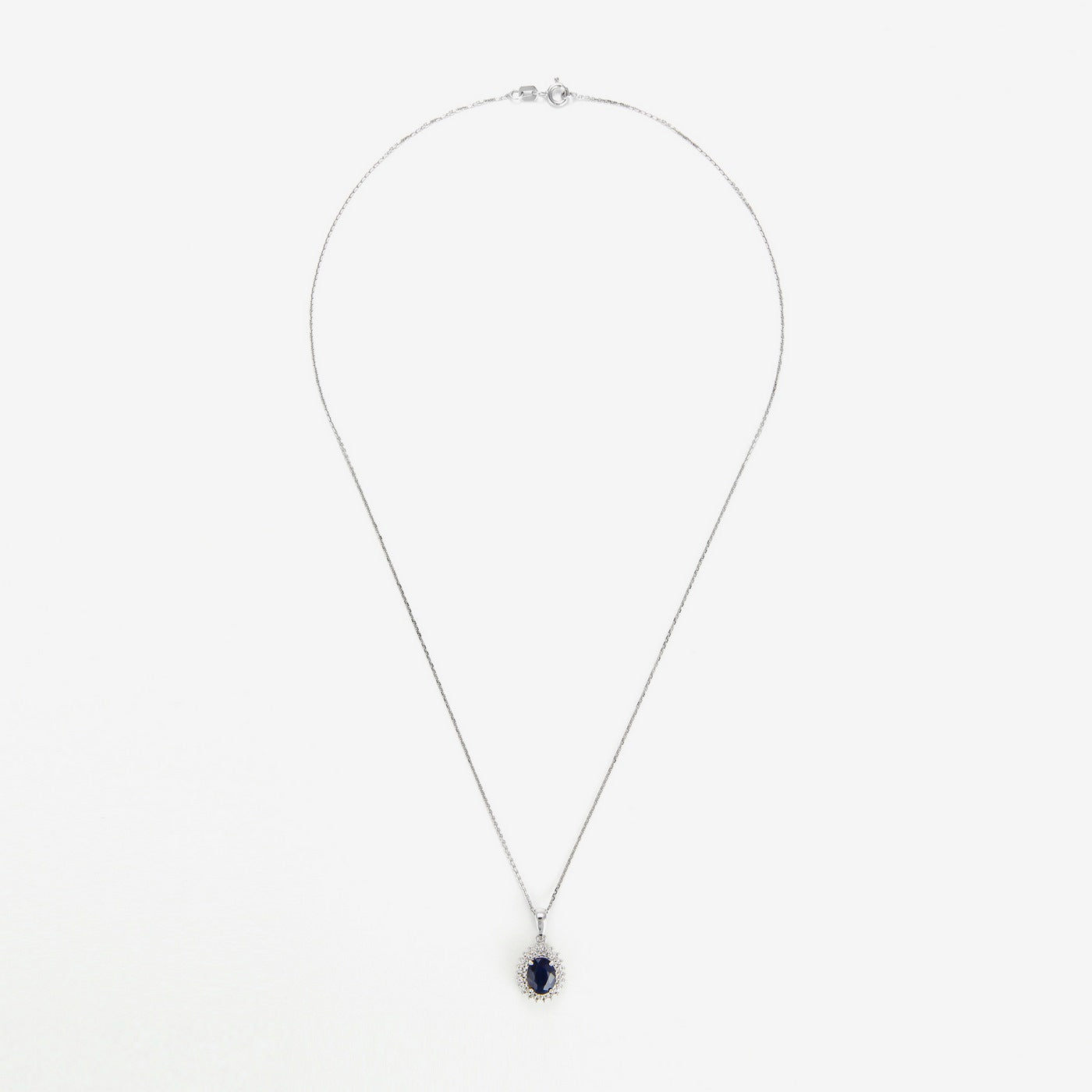 Pendentif "Soleil Bleu" - Or Blanc 375/1000