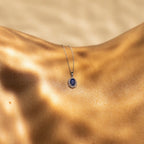 Pendentif "Soleil Bleu" - Or Blanc