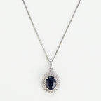 Pendentif "Soleil Bleu" - Or Blanc