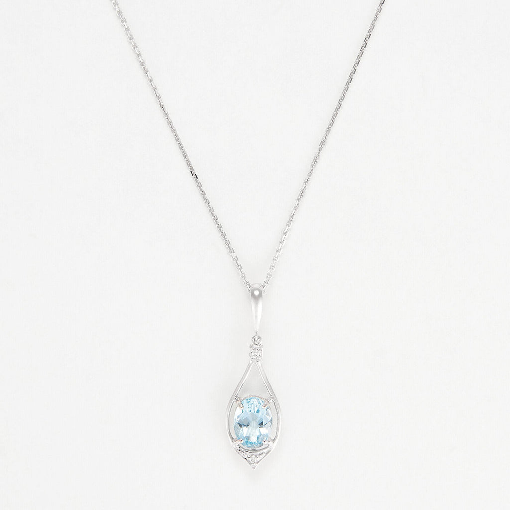 Pendentif "Brillant Topaze" Diamants 0,02Ct/2 Topaze 1,5Ct