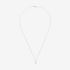 Pendentif "Mini Croix" Or Blanc D 0,02Ct/8 - Or Blanc 750/1000
