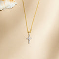 Pendentif "Mini Croix" Or Jaune Diamant : 0,02Ct/8 - Or Jaune