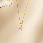 Pendentif "Mini Croix" Or Jaune Diamant : 0,02Ct/8 - Or Jaune