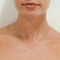 Pendentif "Croix Du Bonheur" Diamants 0,06Ct/16 - Or Blanc