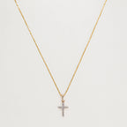 Pendentif "Croix Du Bonheur" Diamant :0,06Ct/16 - Or Jaune 375/1000