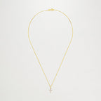 Pendentif "Croix Du Bonheur" Diamant :0,06Ct/16 - Or Jaune 375/1000