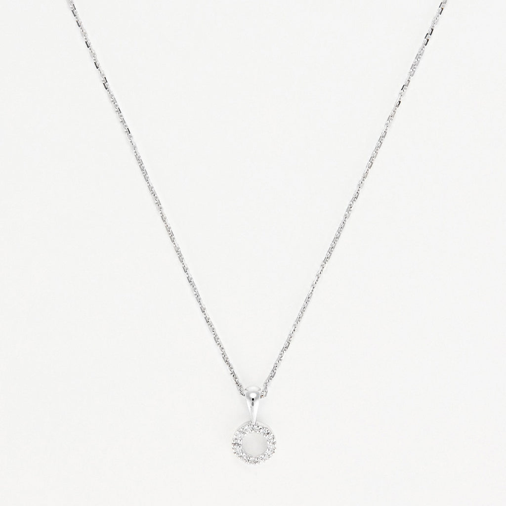 Pendentif "Simplicité"  Diamant :0,05Ct/12 - Or Blanc