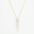Pendentif "Jolie Perle" - Diamant: 0,06Ct/20-1Perle Blanche 8,5Mm - Or Jaune