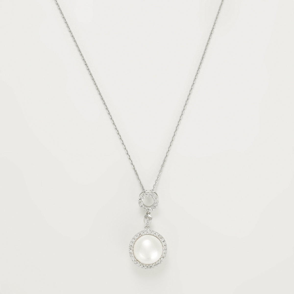 Pendentif "Jolie Perle Enchantée " Diamant : 0,13Ct/42+ 1 Perle Blanche De 7,5Mm