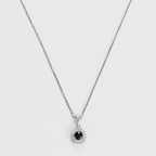 Pendentif "Marguerite Saphir" - Or Blanc
