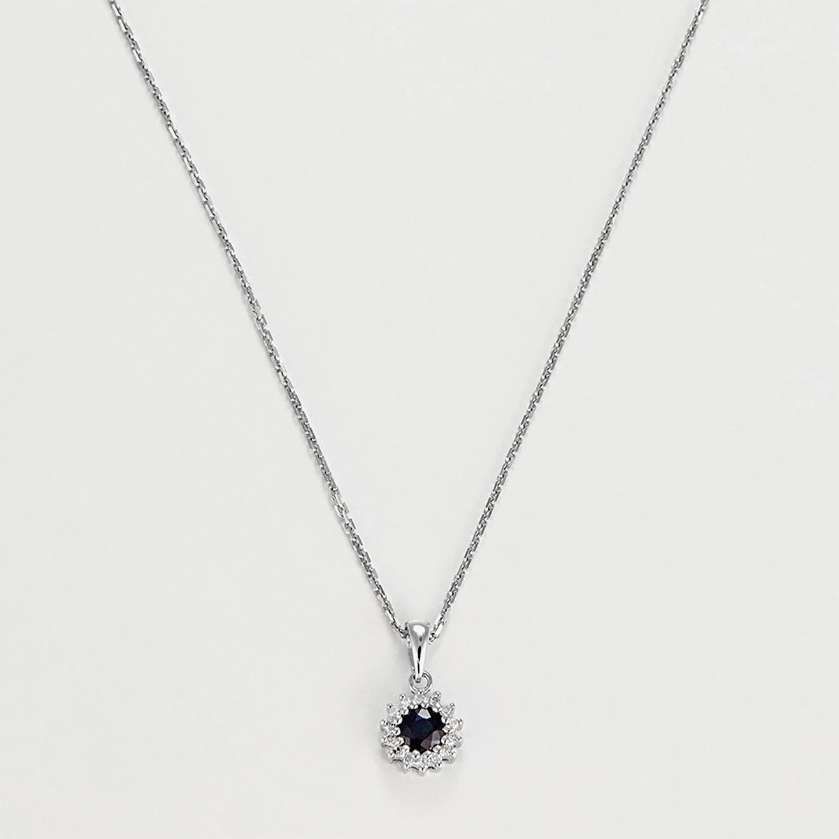 Pendentif "Marguerite Saphir" - Or Blanc