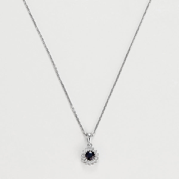 Pendentif "Marguerite Saphir" - Or Blanc