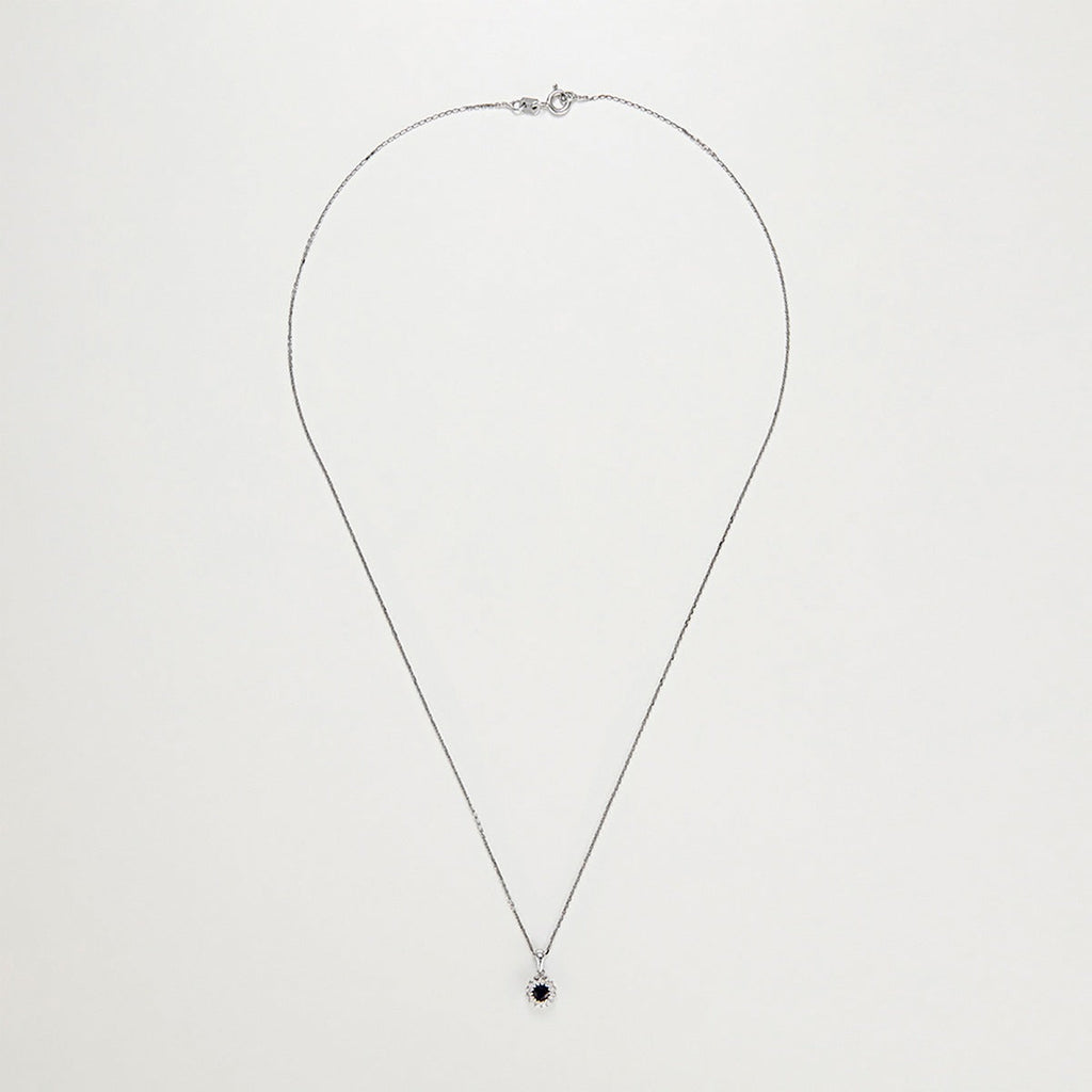 Pendentif "Marguerite Saphir" - Or Blanc
