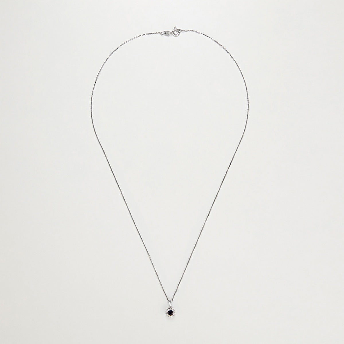 Pendentif "Marguerite Saphir" - Or Blanc