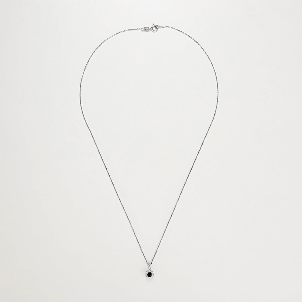 Pendentif "Marguerite Saphir" - Or Blanc 375/1000