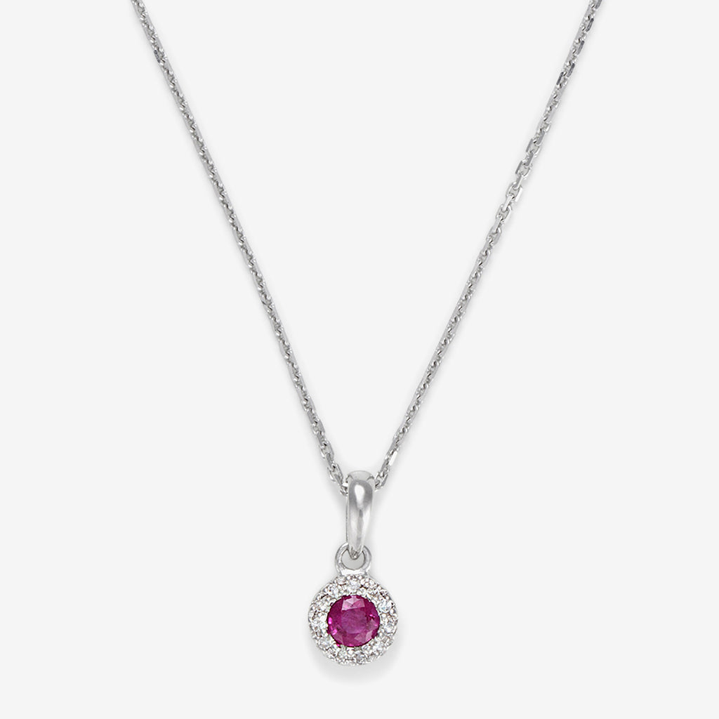 Pendentif "Précieux Rubis" Diamants: 0,03ct/11 & Rubis: 0,16ct/1