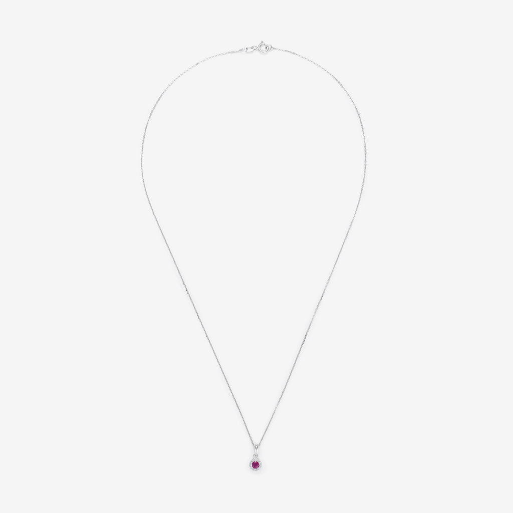 Pendentif "Précieux Rubis" Diamants: 0,03ct/11 & Rubis: 0,16ct/1