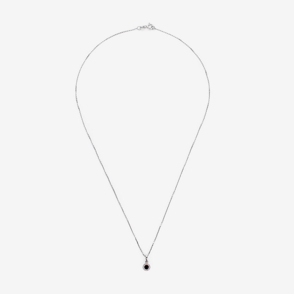 Pendentif "Précieux Saphir" Diamants: 0,03Ct/11 Saphir: 0,16Ct/1 - Or Blanc
