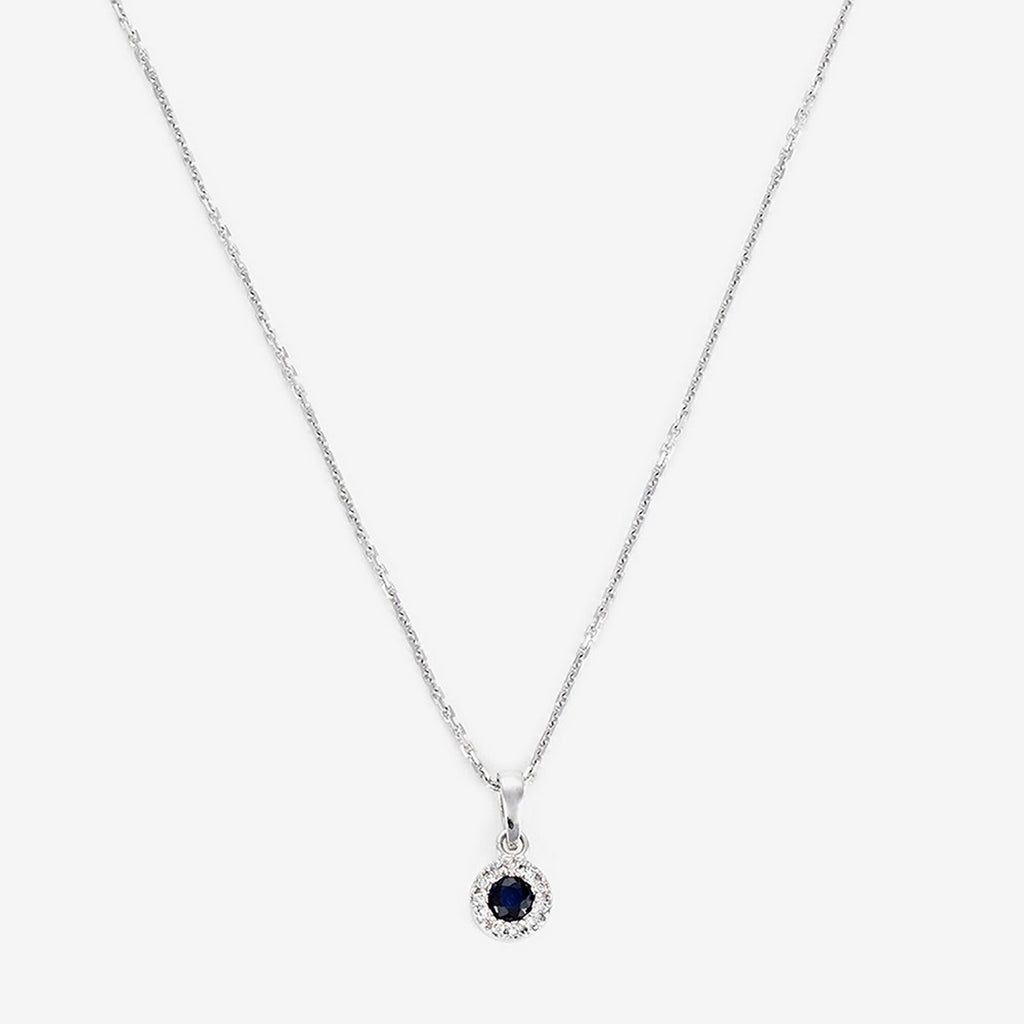 Pendentif "Précieux Saphir" Diamants: 0,03Ct/11 Saphir: 0,16Ct/1 - Or Blanc