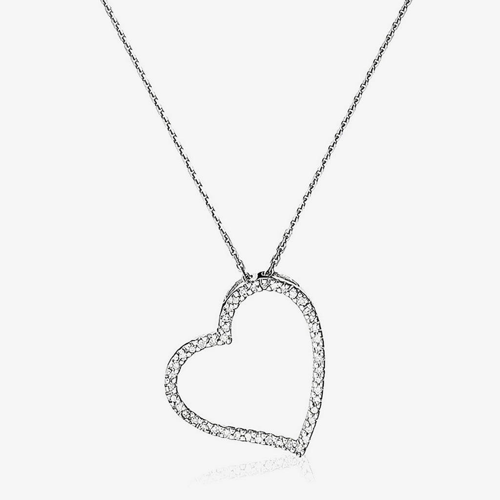 Pendentif "Coeur Oriental " Or Blanc Diamant :0,15Ct/47 - Or Blanc