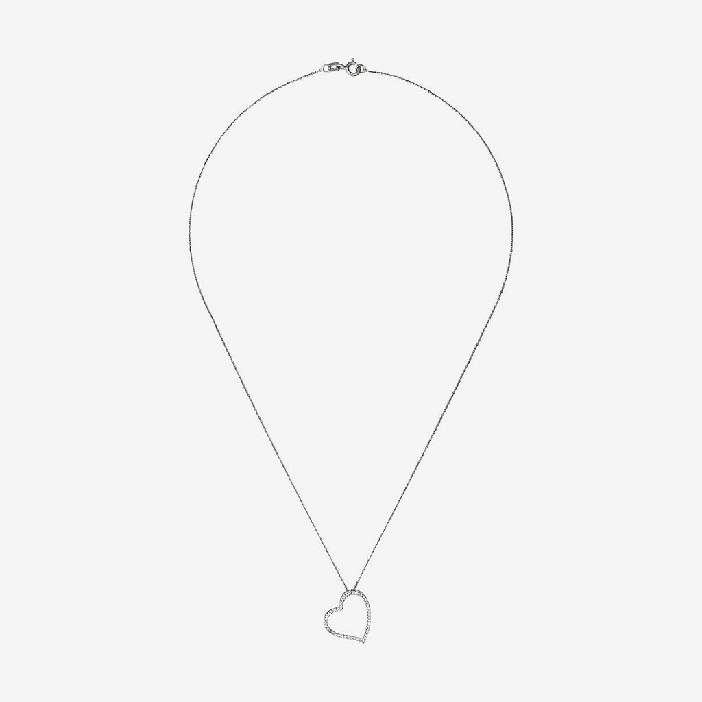 Pendentif "Coeur Oriental " Or Blanc Diamant :0,15Ct/47 - Or Blanc