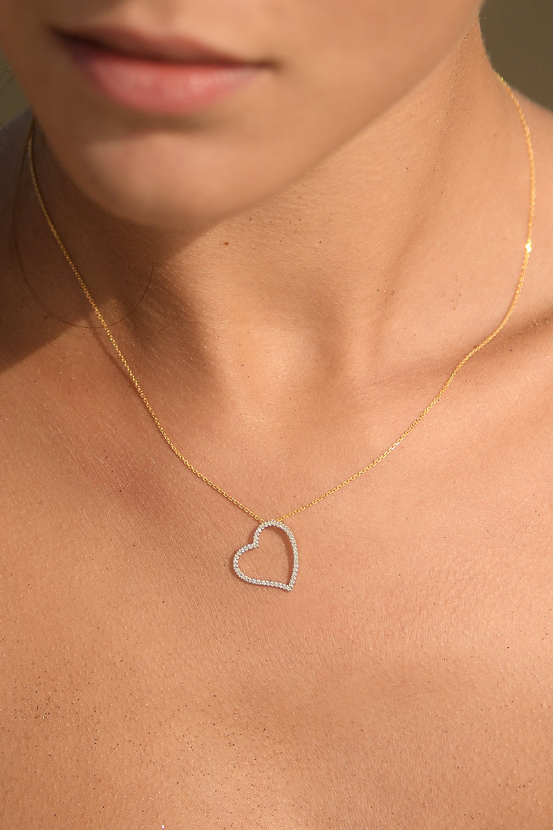 Pendentif "Coeur Oriental " Or Jaune Diamant :0,15Ct/47 - Or Jaune 375/1000