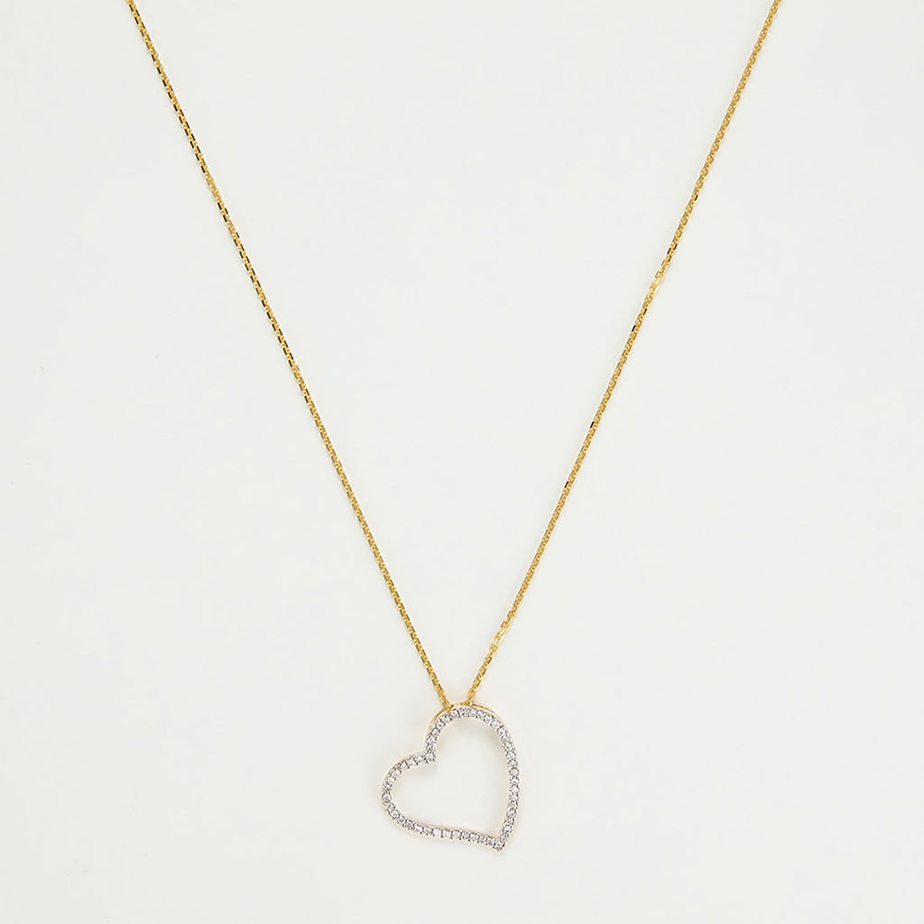 Pendentif "Coeur Oriental " Or Jaune Diamant :0,15Ct/47 - Or Jaune 375/1000