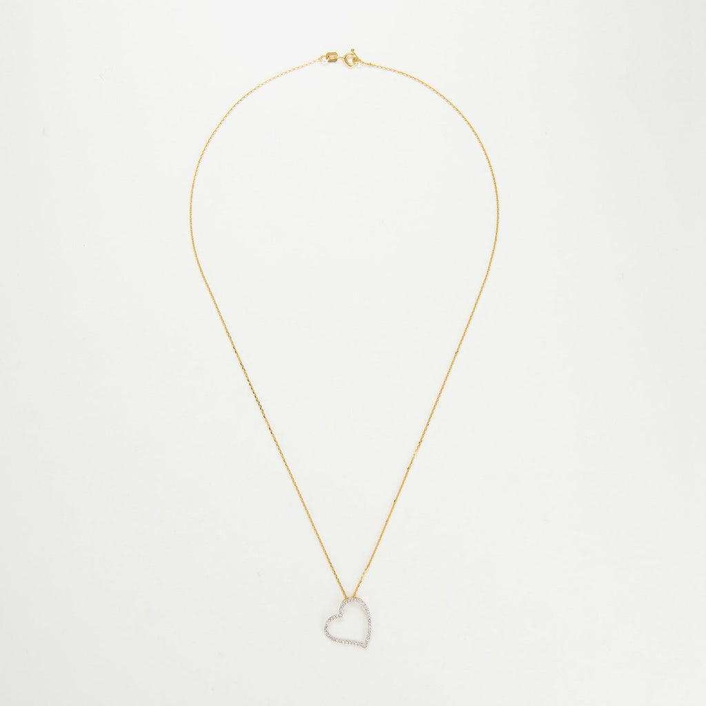Pendentif "Coeur Oriental " Or Jaune Diamant :0,15Ct/47 - Or Jaune 375/1000