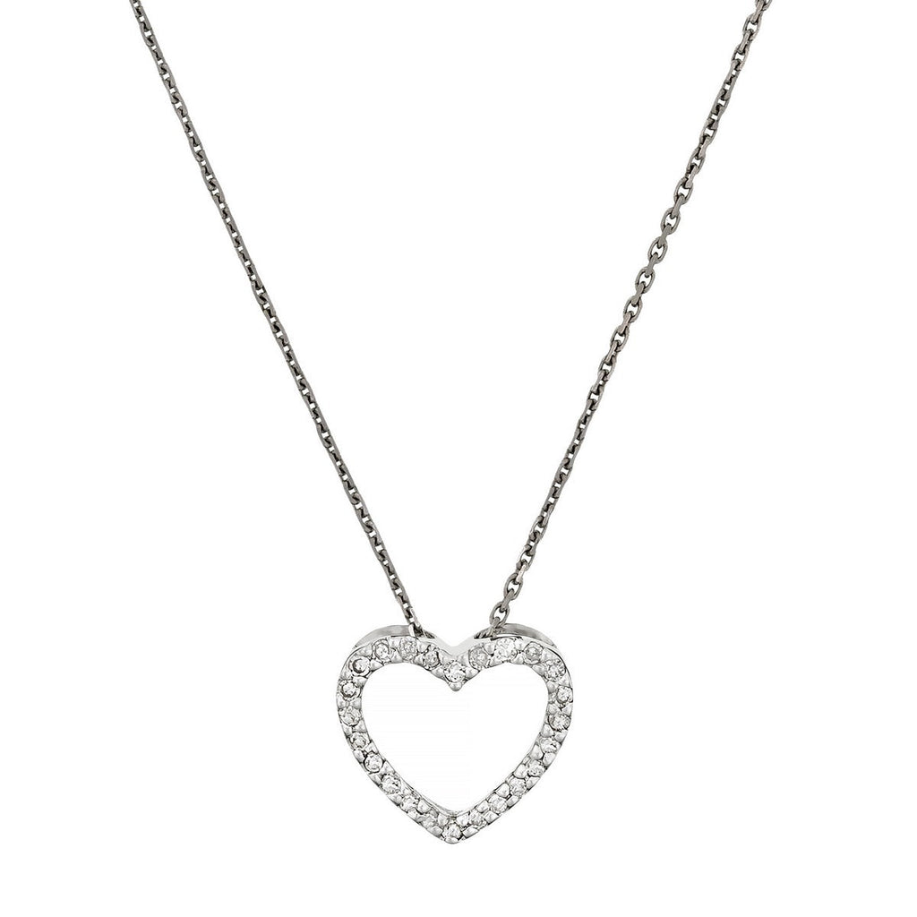 Pendentif "Joli Coeur Pm"  Or Blanc Diamant :0,07Ct/24 - Or Blanc