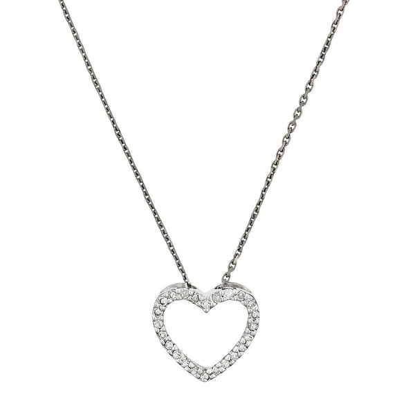 Pendentif "Joli Coeur Pm"  Or Blanc Diamant :0,07Ct/24 - Or Blanc