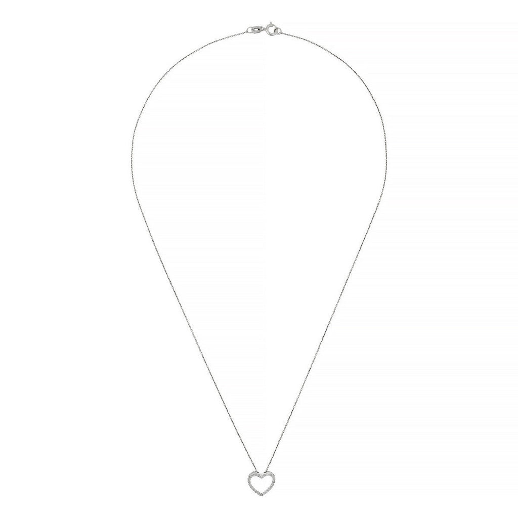 Pendentif "Joli Coeur Pm"  Or Blanc Diamant :0,07Ct/24 - Or Blanc