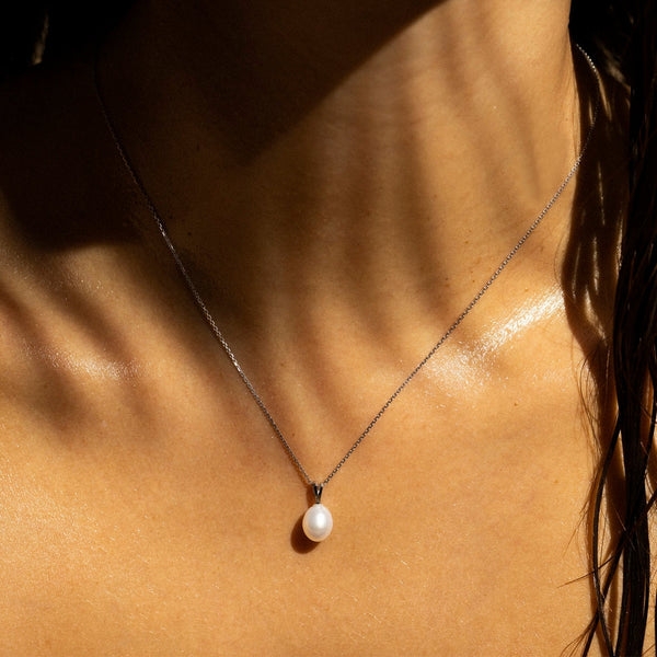 Pendentif "Luliwa" Diamants 0,02Ct/6 Perle 7,5Mm - Or Blanc