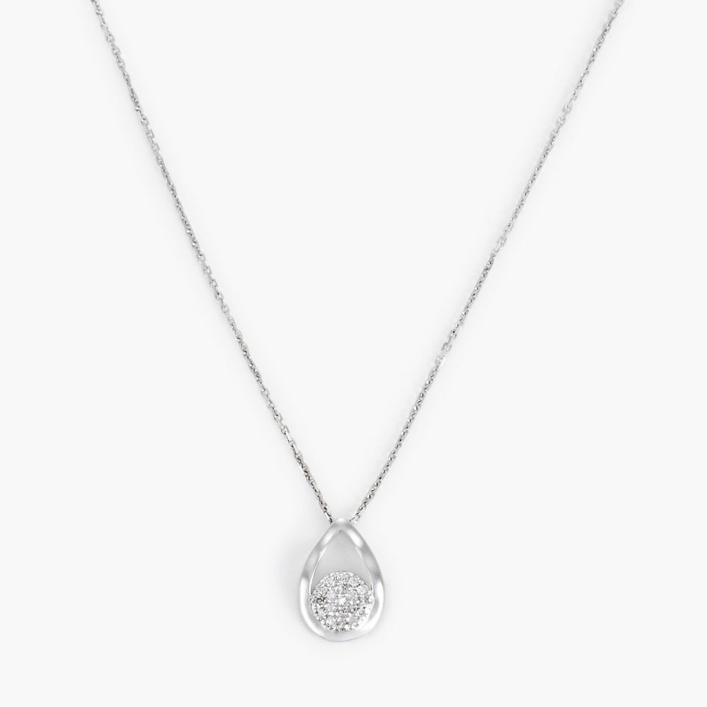 Pendentif "Goutte Somptueuse" Diamants : 0,06Ct/19 - Or Blanc