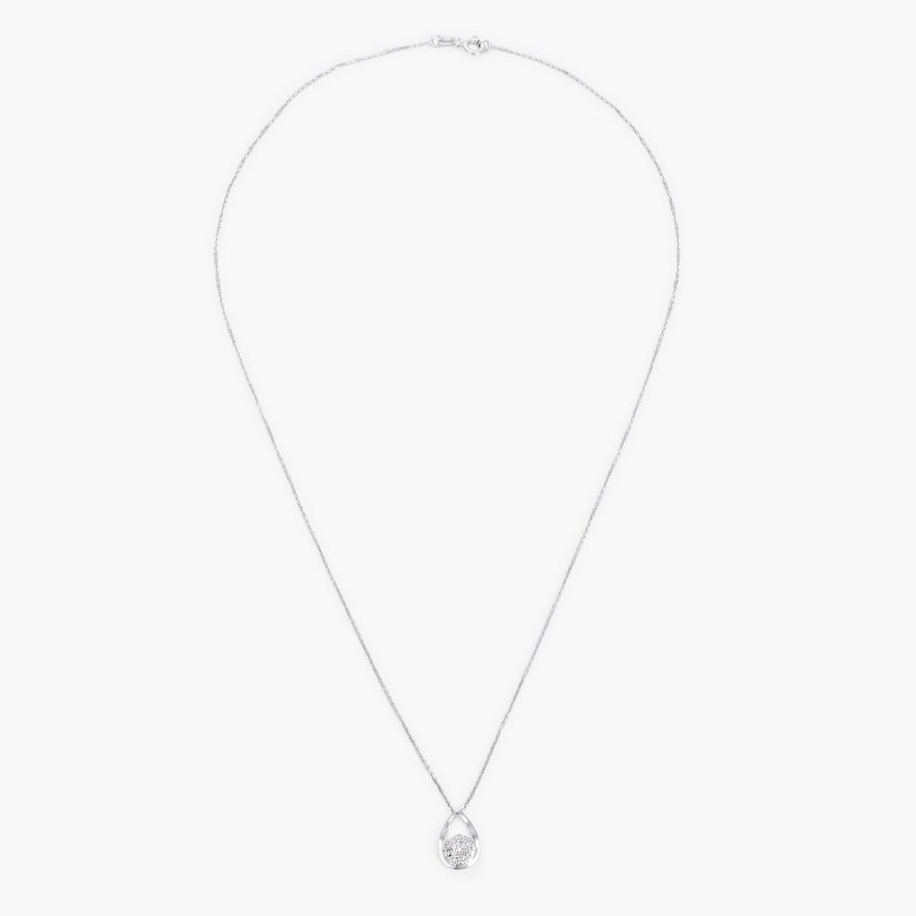 Pendentif "Goutte Somptueuse" Diamants : 0,06Ct/19 - Or Blanc
