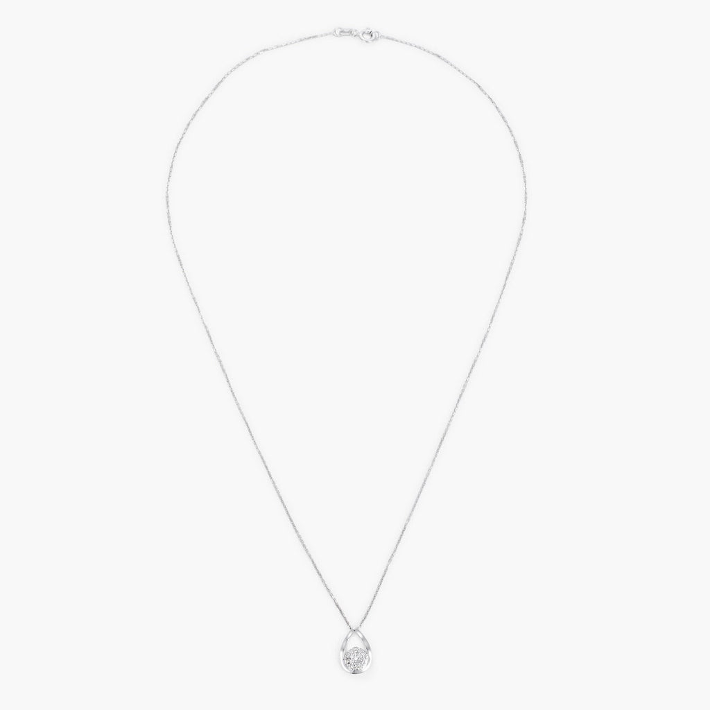 Pendentif "Goutte Somptueuse" D: 0,06Ct/19 - Or Blanc 375/1000
