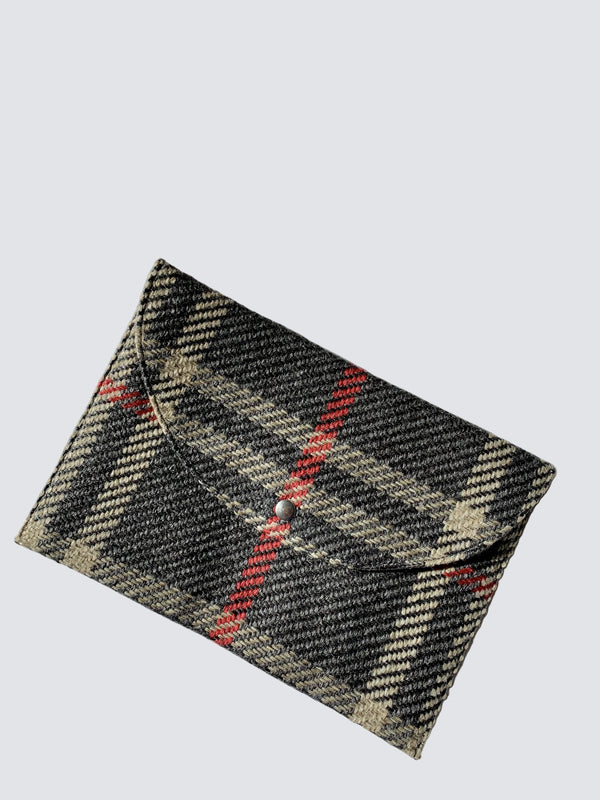 Pochette Enveloppe - Tartan Pion - Noir