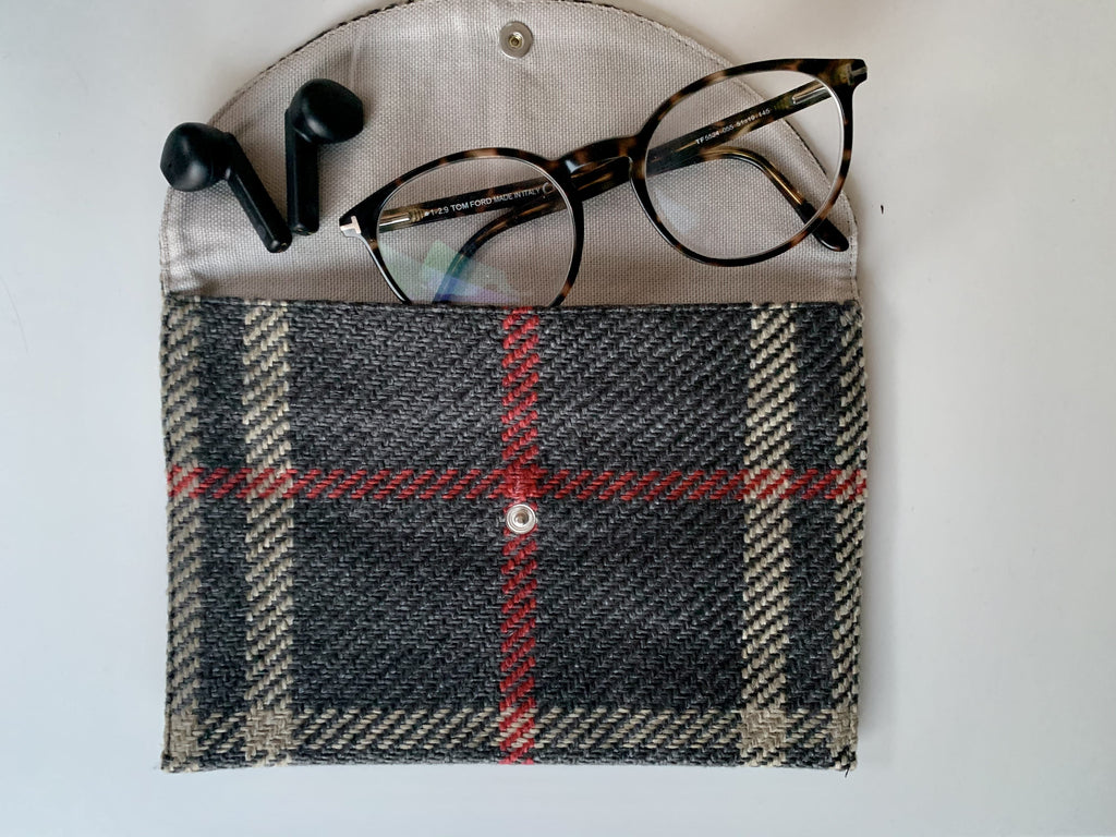 Pochette Enveloppe - Tartan Pion - Noir