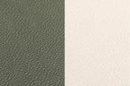 Set De Table Ovale Réversible - 6 Pièces - Cuir Recyclé Blanc Crème Et Vert De Gris