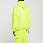 Sweat Polaire Capuche - Jaune Fluo - Mixte