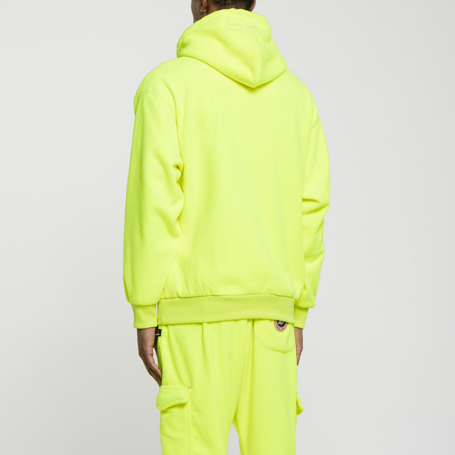 Sweat Polaire Capuche - Jaune Fluo - Mixte