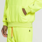 Sweat Polaire Capuche - Jaune Fluo - Mixte