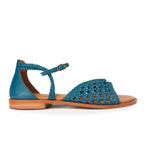 Couleur Pourpre - Sandales Polynesie - Cuir Bleu