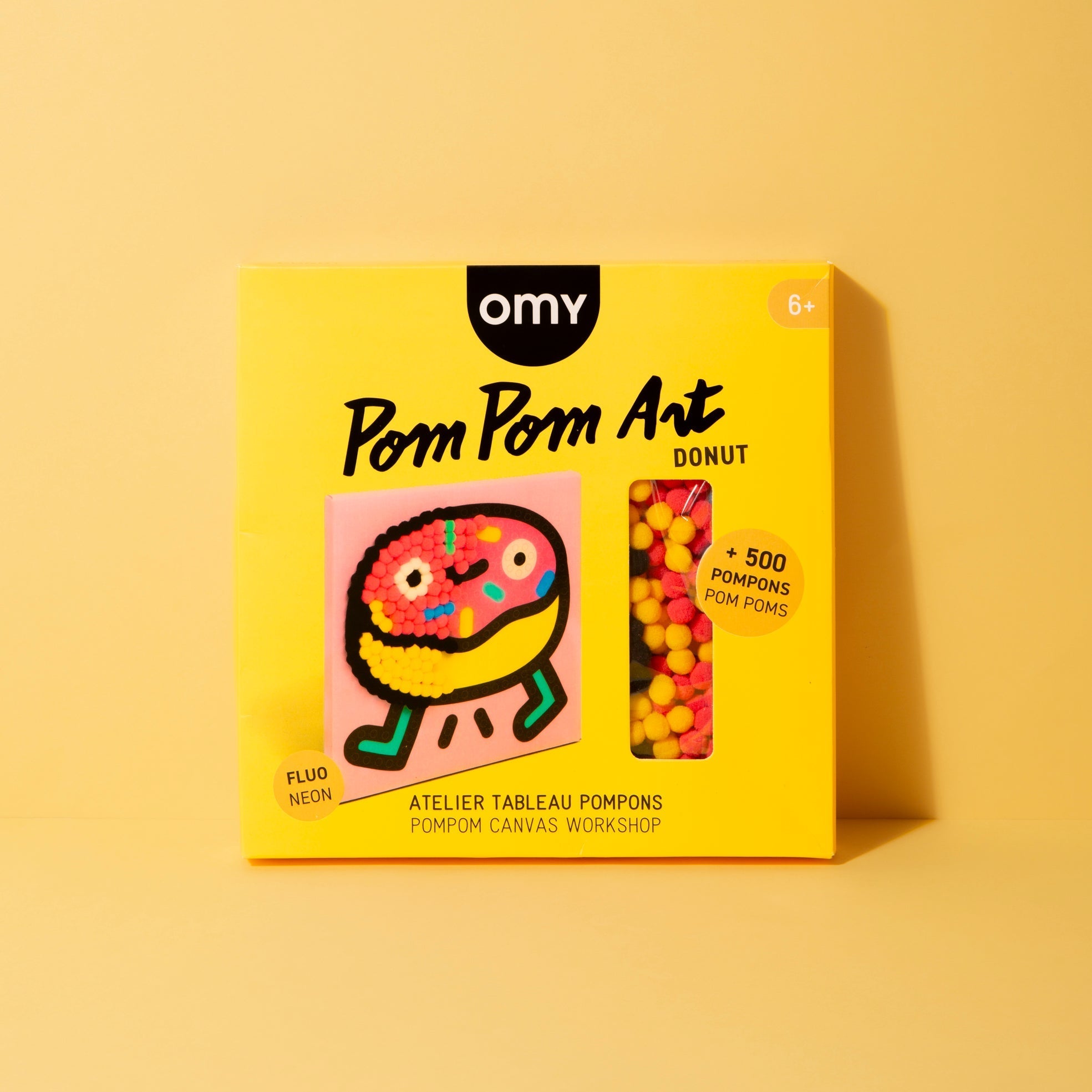  Kit tableau pompons Donut OMY – Coffret créatif avec plus de 500 pompons colorés 