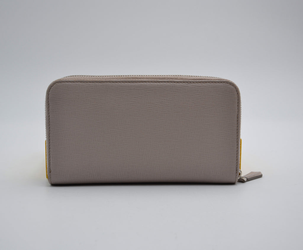 Portefeuille Fendi Cuir Beige Zippé