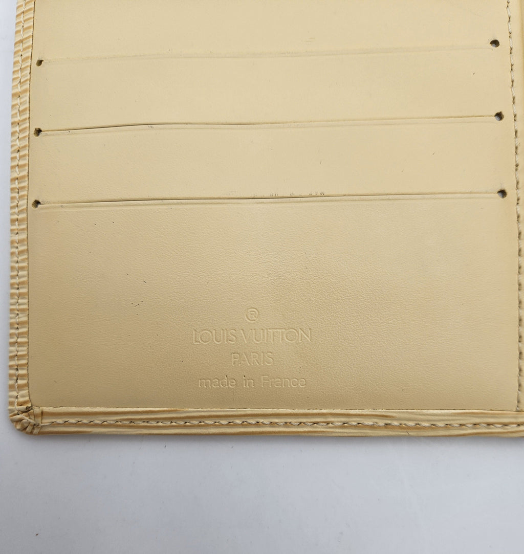 Portefeuille Louis Vuitton Compact En Cuir Epi Jaune Pastel