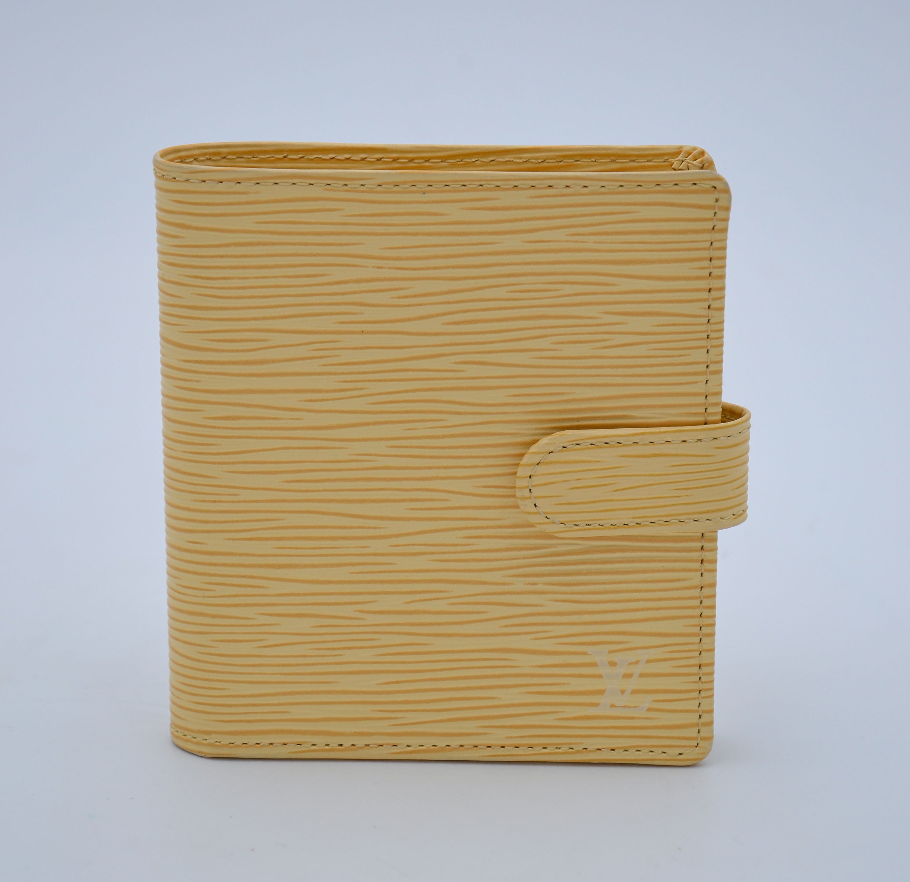 Portefeuille Louis Vuitton Compact En Cuir Epi Jaune Pastel