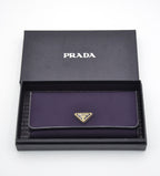 Portefeuille Long Prada En Nylon Violet & Cuir Noir