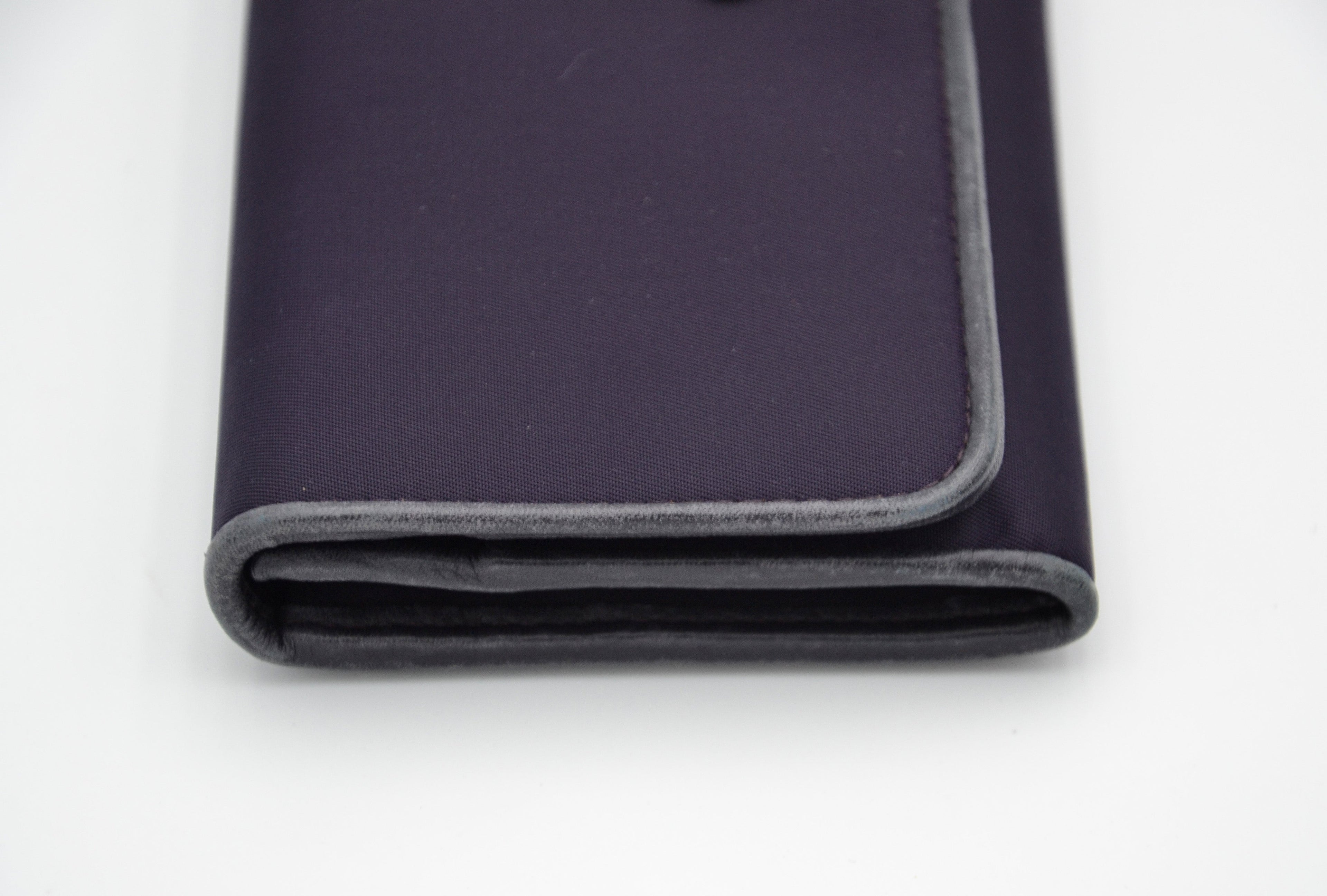 Portefeuille Long Prada En Nylon Violet & Cuir Noir