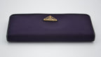 Portefeuille Long Prada En Nylon Violet & Cuir Noir