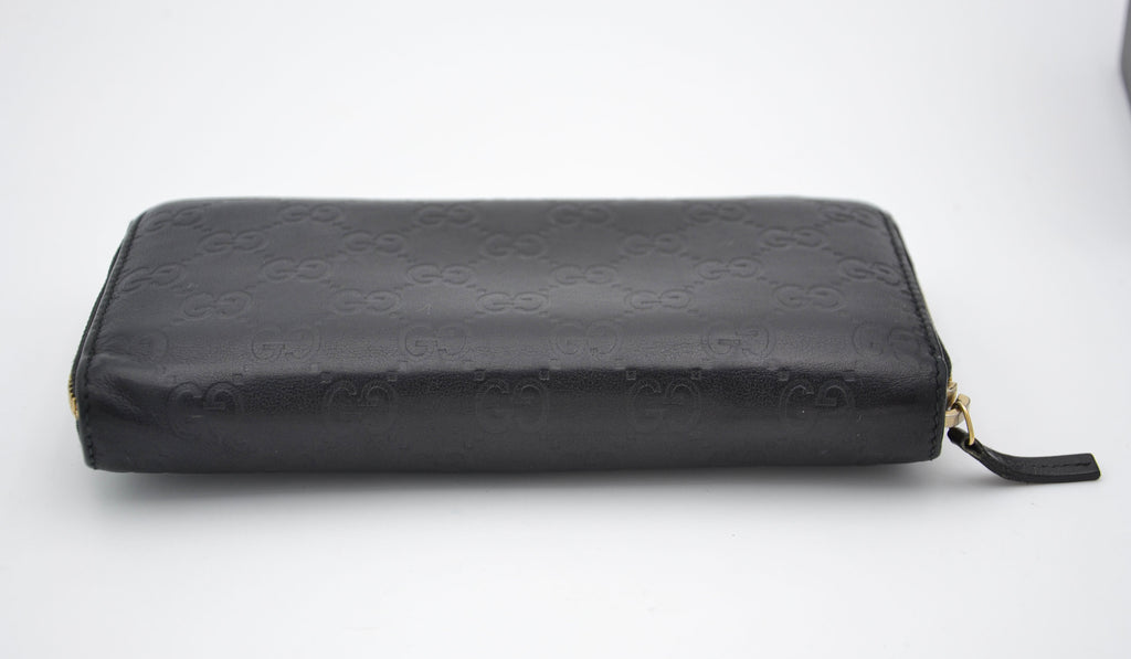 Portefeuille Gucci Zippy Long En Cuir Noir Guccissima
